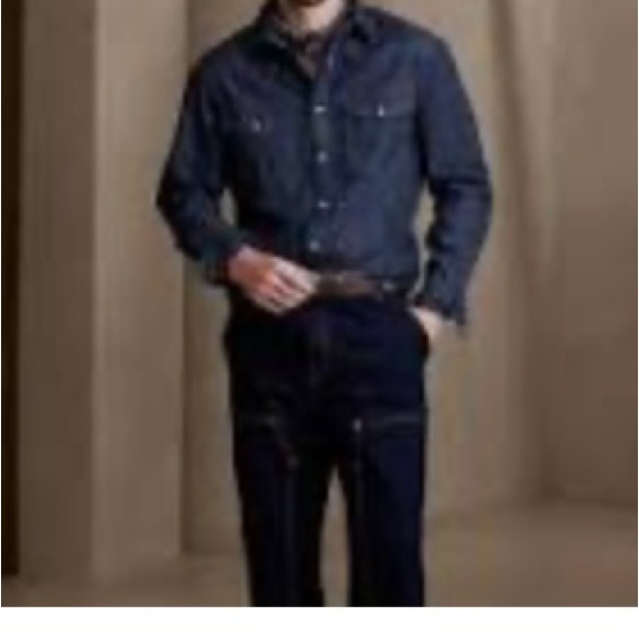 HOST PICK! NWT BANANA REPUBLIC - MEN- CORBEL DENIM WESTERN SHIRT - XXL. - Picture 4 of 12